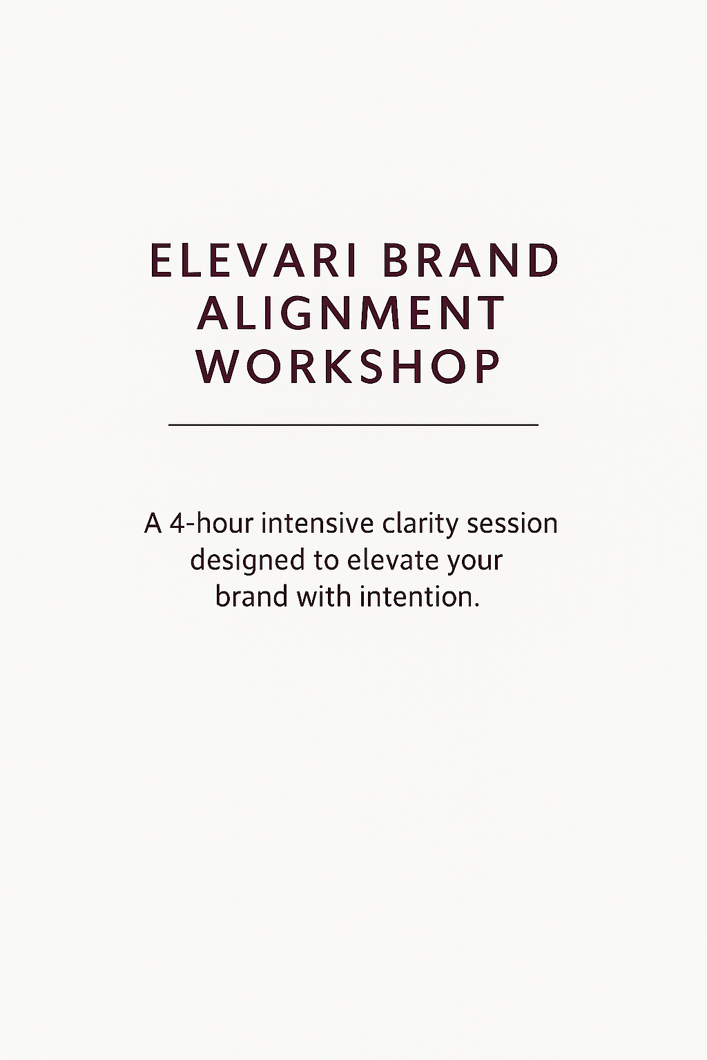 Elevari Brand Alignment Workshop - Half Day